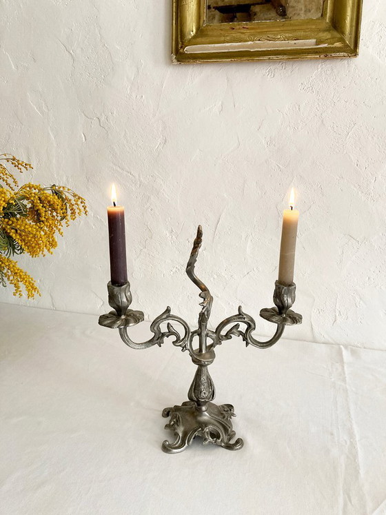 Image 1 of Candelabro a due luci, stile Luigi XV