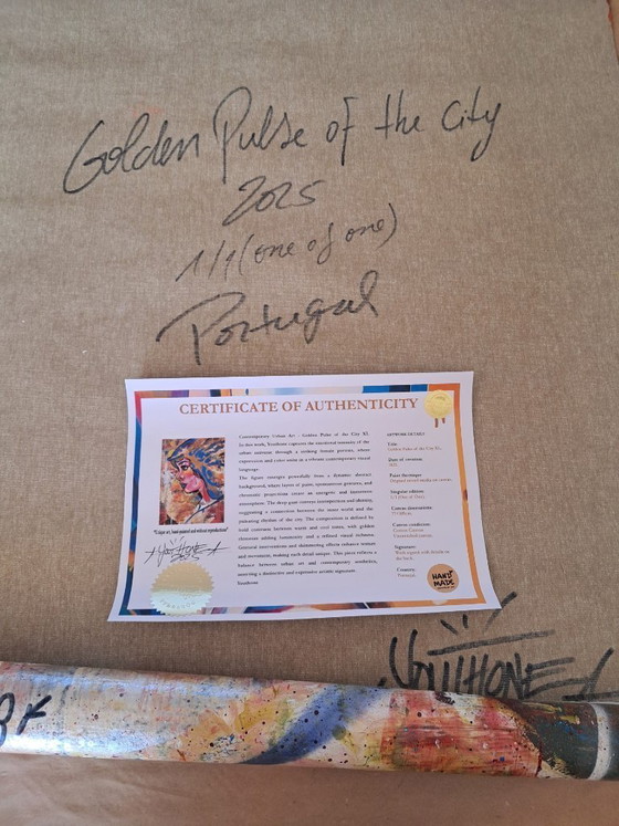 Image 1 of YOUTHONE - Gouden hartslag van de stad XL - Kunstenaarsdoek