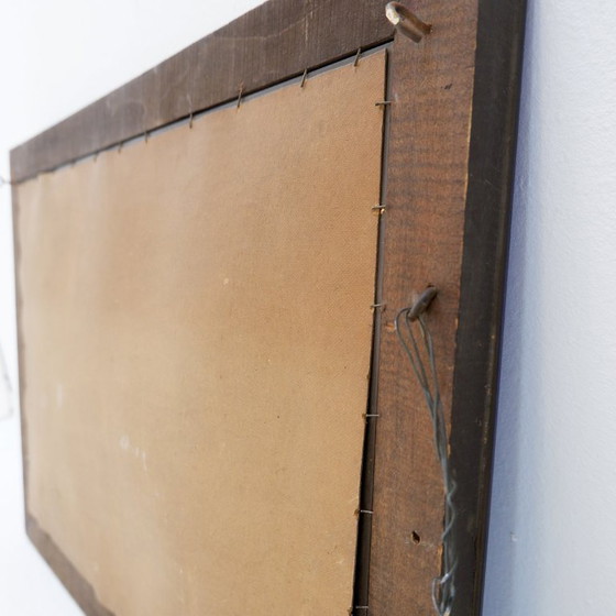 Image 1 of Mirror with a colored glass frame, attributed to Fontana Arte, Italy, circa 1950