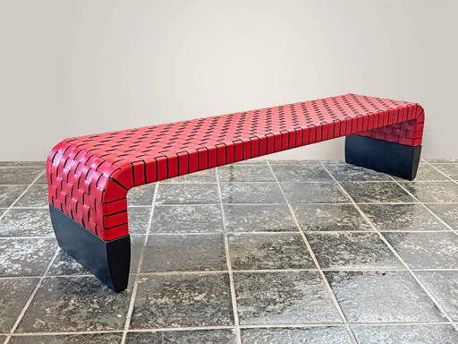 Banc Brera en cuir tressé Guglielmo Ulrich Matteo Grassi