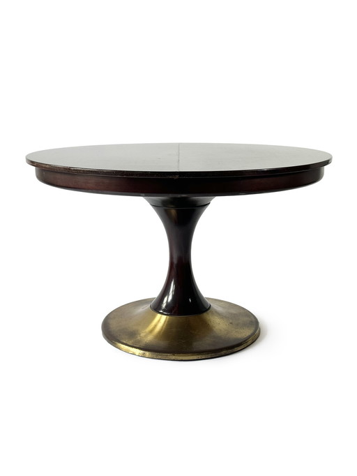 1950s Italian Dining Table in Palissander and Brass