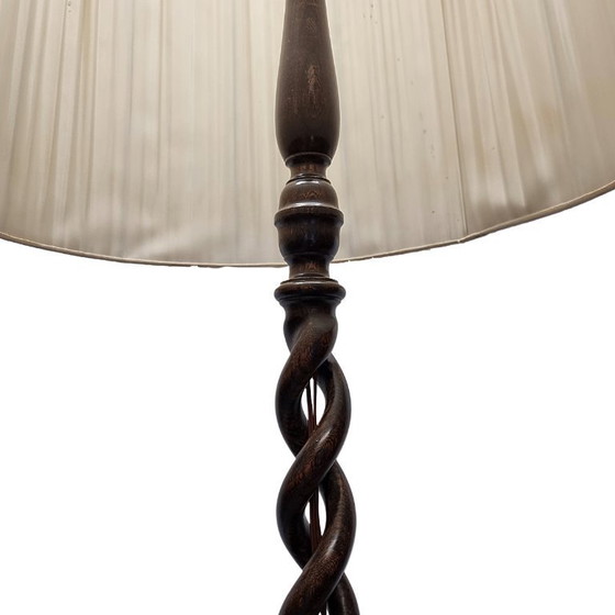 Image 1 of Vintage turned wooden floor lamp, 1950s/60s