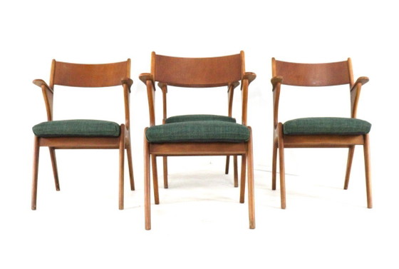 Image 1 of Set van 4 vintage eetkamerstoelen stoelen midcentury