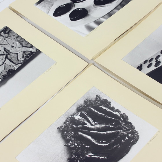 Image 1 of Set van 4 grote vintage foto's van keramisch kunstwerk door Ditta Abrahámová, Tsjecho-Slowakije 1980