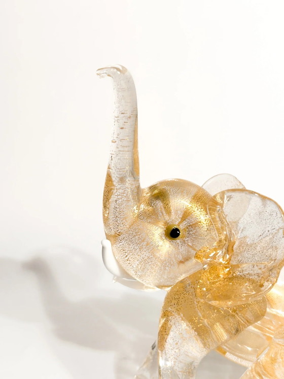 Little Elephant in Murano Glass and Gold Leaf Attributed to Ercole Barovier 1930s – Sculpture (photo 7 of 11)