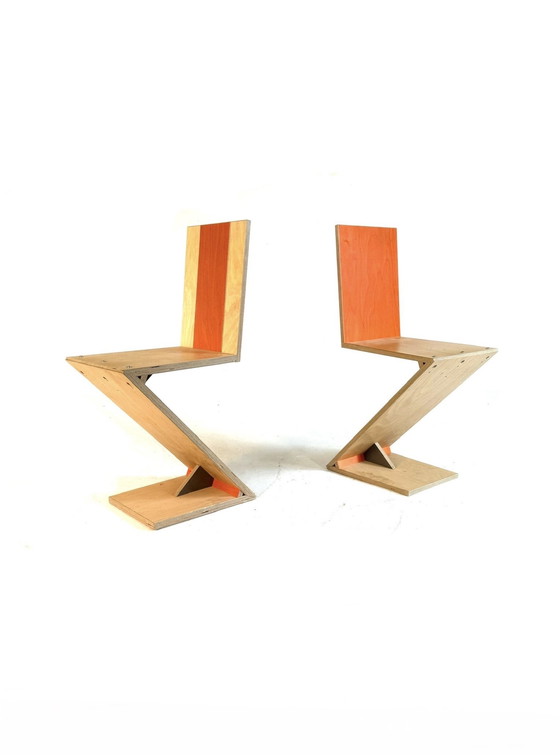 Image 1 of Set di 2 sedie vintage Zig Zag anni '90