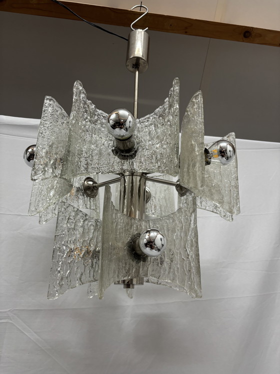 Image 1 of Vintage sputnik ijsglas hanglamp Kaiser Leuchten space age