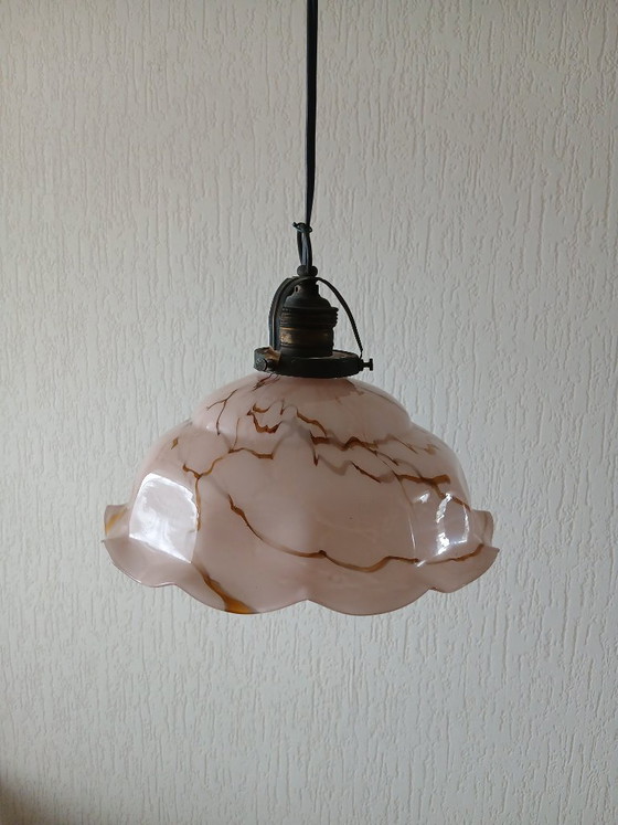 Suspension – Marbrée – Art Déco – Opaline – Glass (photo 2 of 7)