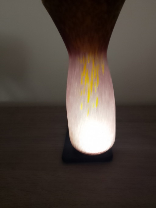 Antique Art Deco vase in multi-layered, marbled glass, Schneider style