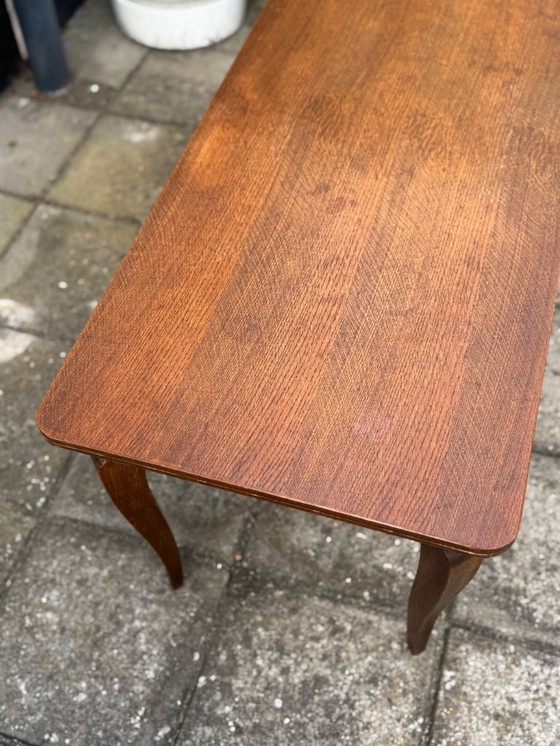Image 1 of Vintage Oak Cabriole Leg Salon Table