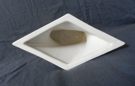 Image 1 of Angled white earthenware vase Jan van der Vaart 1975