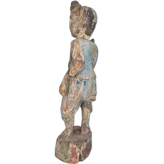 Statua birmana in legno antica del XIX secolo – Policroma – 34cm – Sculture, Wood (photo 7 of 10)