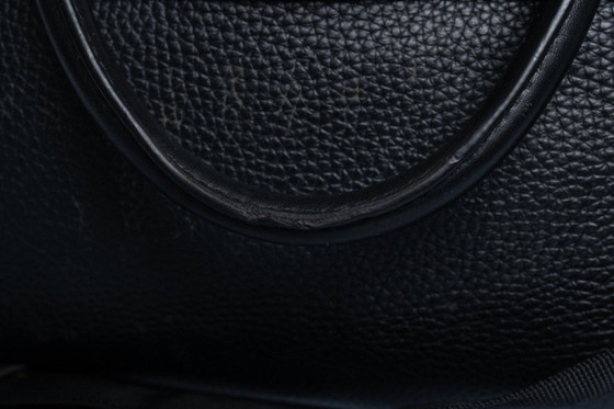 Image 1 of Hugo Boss, grained leather laptop bag in black