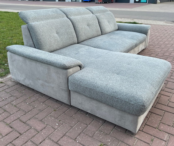 Image 1 of Modern Fabric Corner Sofa with Sleeping Function