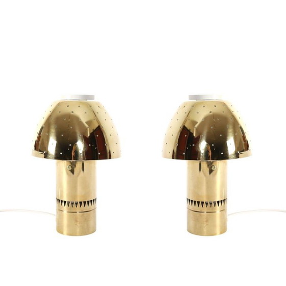 Image 1 of Hans-agne Jakobsson pair of Scandinavian lamps b-221 brass