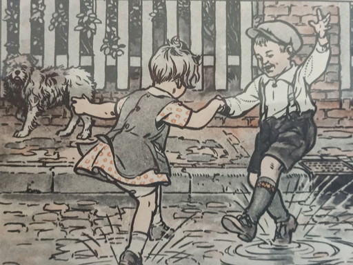 Ensemble d'imprimés vintage Ot et Sien chambre de bébé, chambre d'enfant, décoration murale