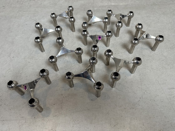 10x Bougeoir Design Vintage BMF - Hans Nagel Et Werner Stoff – Bougeoirs et chandeliers, Chrome (photo 5 of 8)