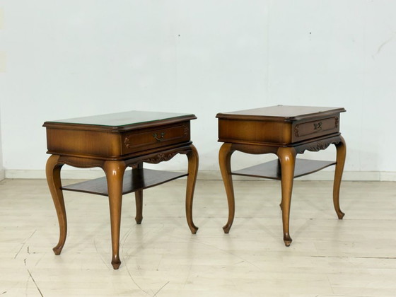 Image 1 of Chippendale nachtkastje / vintage bijzettafel / nachtkastje uit het midden van de vorige eeuw / jaren 60