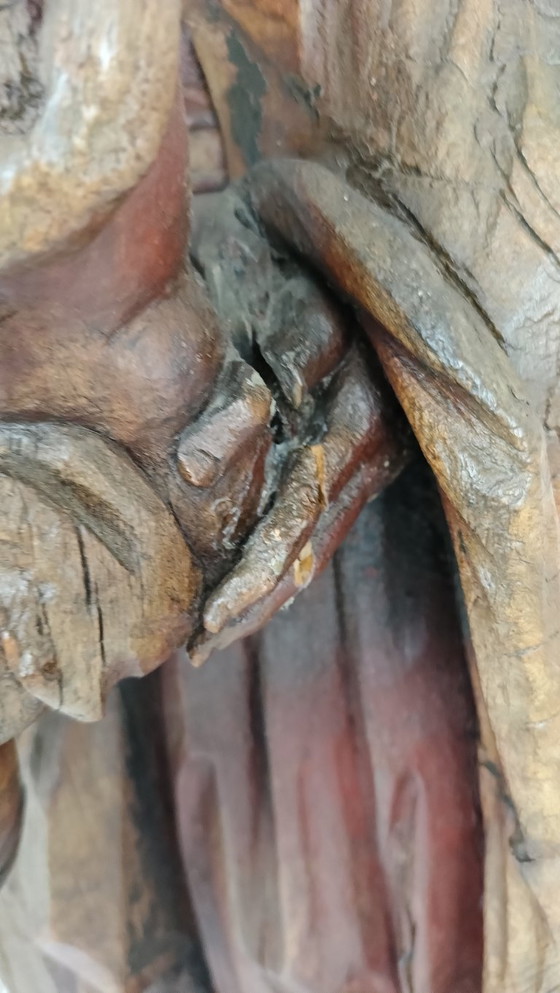 Image 1 of Beautiful 18th-century wooden statue of Mary