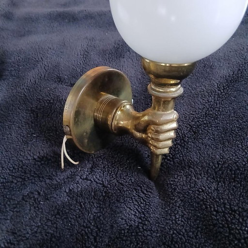 paire d appliques vintage main en bronze