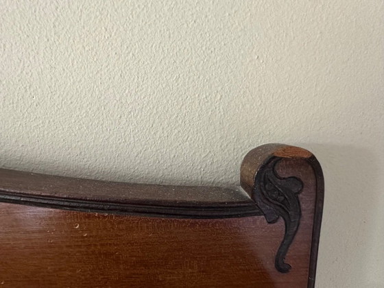 Antieke Art Nouveau Pronkkast/Vitrinekast Met Spiegel – Vitrinekasten, Glass, Wood (photo 40 of 42)