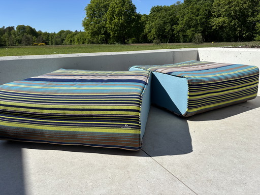 2x Gloster Outdoor Poufs/Cushion 90x90 cm