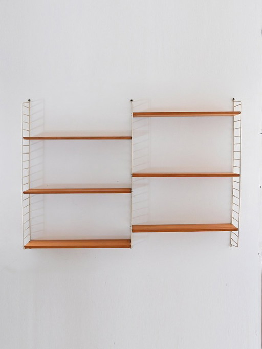 1960s Scandinavian Wall Shelving System in Fir