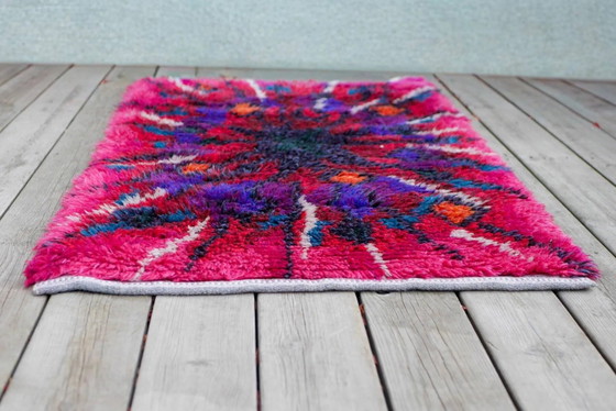 Image 1 of Swedish Tibetan Rya rug with flower by Jagarz for Rya
