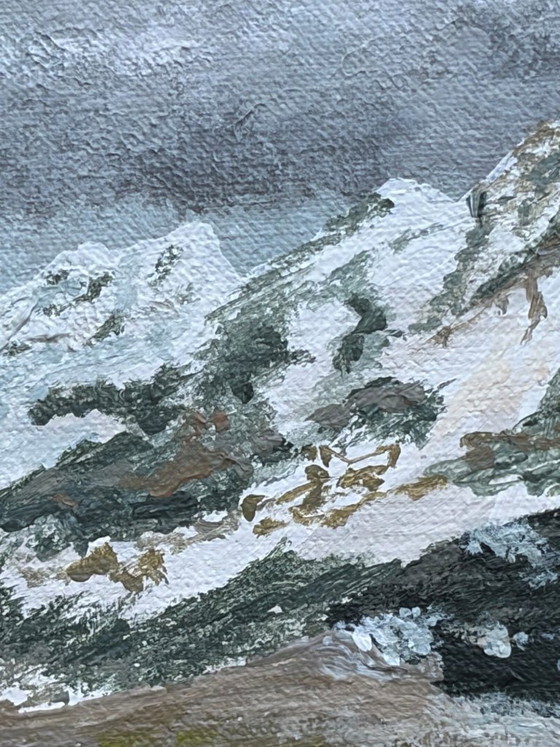 Image 1 of Durmitor – Expressive mountain landscape | Acrylic painting on canvas | 20x20 cm