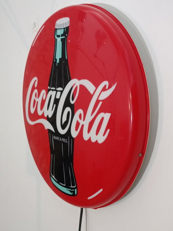 Letrero luminoso de Coca-Cola de 40 cm, marca registrada en 1997. – Coca cola, Decoración de pared, Plexiglass (photo 4 of 8)