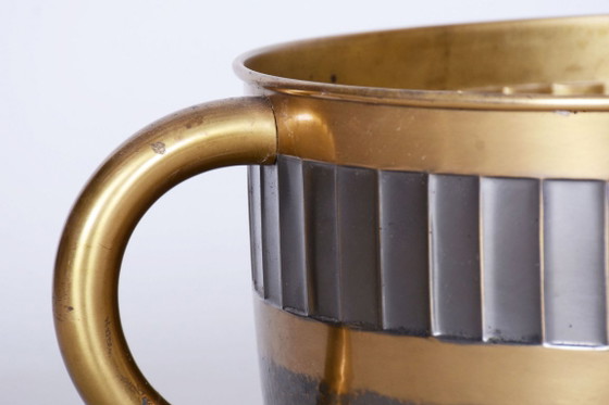 Originele Art Deco jardinière, professioneel gereinigd messing, Tsjechisch, jaren 1910 – Plantenbak, Brass (photo 3 of 9)