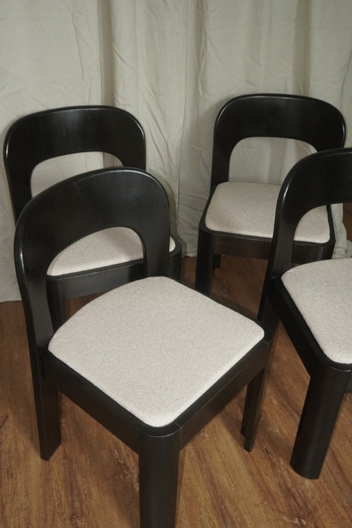 Brutalist vintage dining chairs set of 4