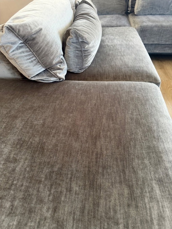 Image 1 of Magnifique grand canapé d'angle gris-vert