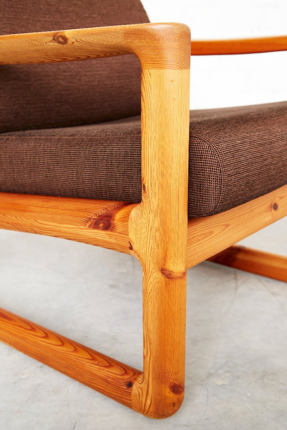 Fauteuil et tabouret en pin de style danois moderne par C. F. C. Silkeborg – Wood (photo 16 of 20)