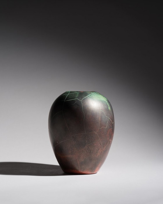 Image 1 of Vaso scultoreo Art Déco Bauhaus Studiokeramik Paul Dresler Grootenburg Crackle