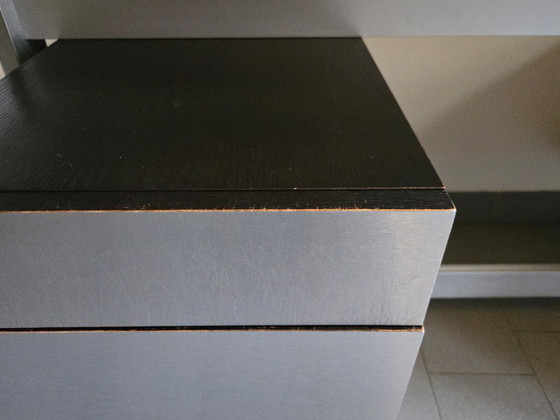 Image 1 of Vintage 1970s desk by Etienne Fermigier for JFR, stainless steel & aluminum, 70s space age
