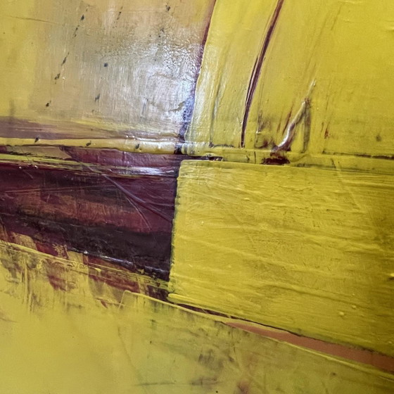 Serge Detriaux, Composition abstraite jaune, Huile sur panneau, 1982 – Peintures et dessins (photo 3 of 13)