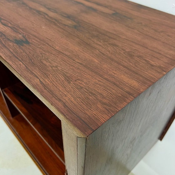 Image 1 of Rosewood Tambour Door Cabinet By Kai Kristiansen For Feldballes