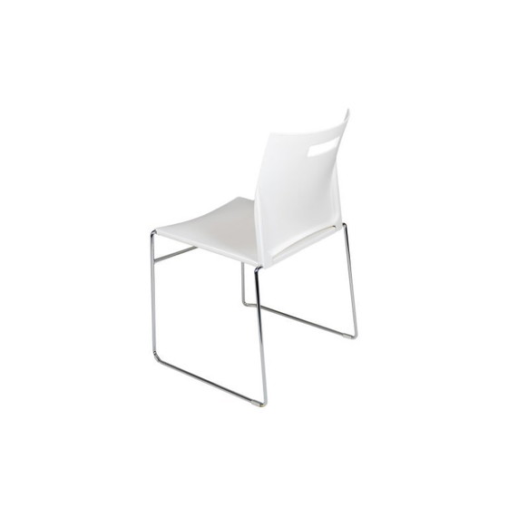 Image 1 of 10x Fix design stoel, wit/chroom, zonder armleggers