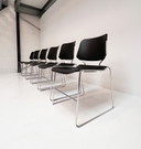 Set of 6 black Matrix Krueger chairs by Thomas Tolleson, 1970s