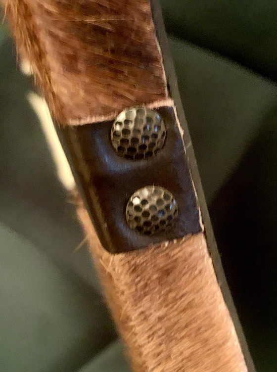 Miroir Écusson Vintage "Style Shérif" – Peau de Vache (Années 70) – Leather, Skai (photo 6 of 7)
