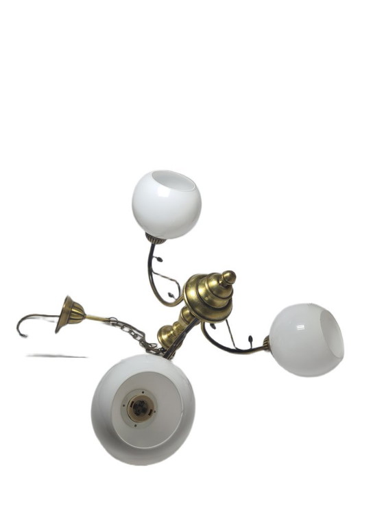 Lampadario Art Nouveau, Polonia, anni '70 – Glass, Metal (photo 11 of 14)