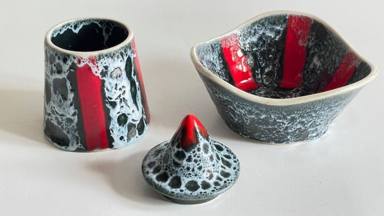 Image 1 of Page 1 of 22 Vallauris vintage ceramic jewelry boxes