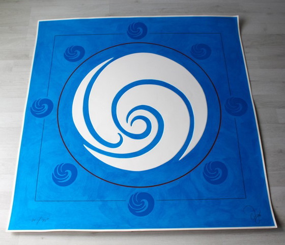 Jack Youngerman - "Galaxy Blue" - Serigraphie - Auflage von 75 - handsigniert - (93 x 91 cm) (Foto 2 von 6)