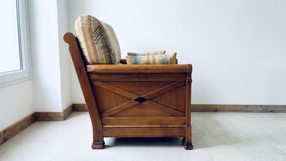 Poltrona in legno massello e tessuto collezione Jacques Leleu – Poltrone, Wood (photo 2 of 5)