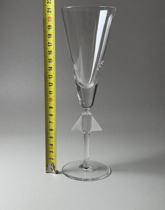 Image 1 of Paar Art Deco kristallen champagneglazen - Royales de Champagne, Frankrijk