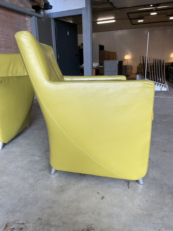 Image 1 of 2x Leolux Dolcinea Sessel - Grünes Leder