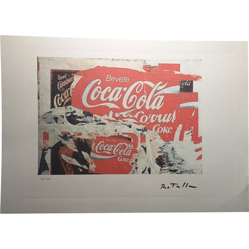 Lithografie "Coca Cola" von Domenico Mimmo Rotella, 2010