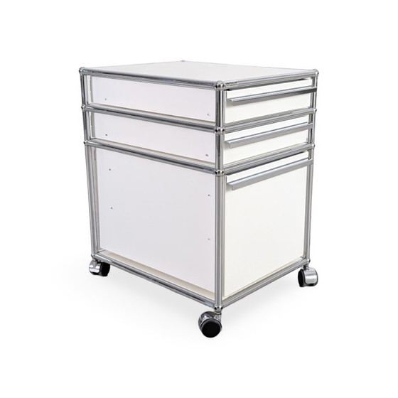 Image 1 of Armoire de bureau roulante USM Haller blanche Fritz Trolley