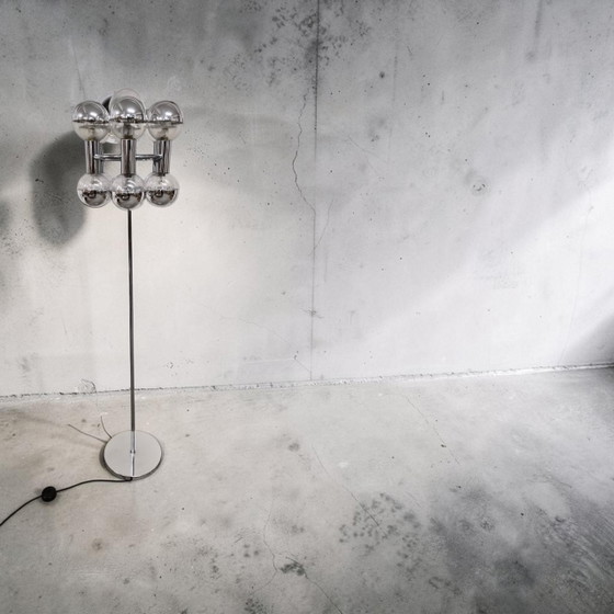 Lampada da terra Vintage Space Age Staff Motoko Ishii, anni '70, design moderno – Lampade da terra, Chrome (photo 2 of 12)